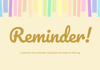 Free Reminder Templates to Customize